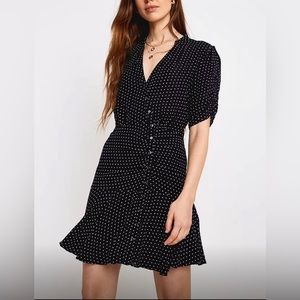 Free People Pippa polka dot mini asymmetrical mini dress